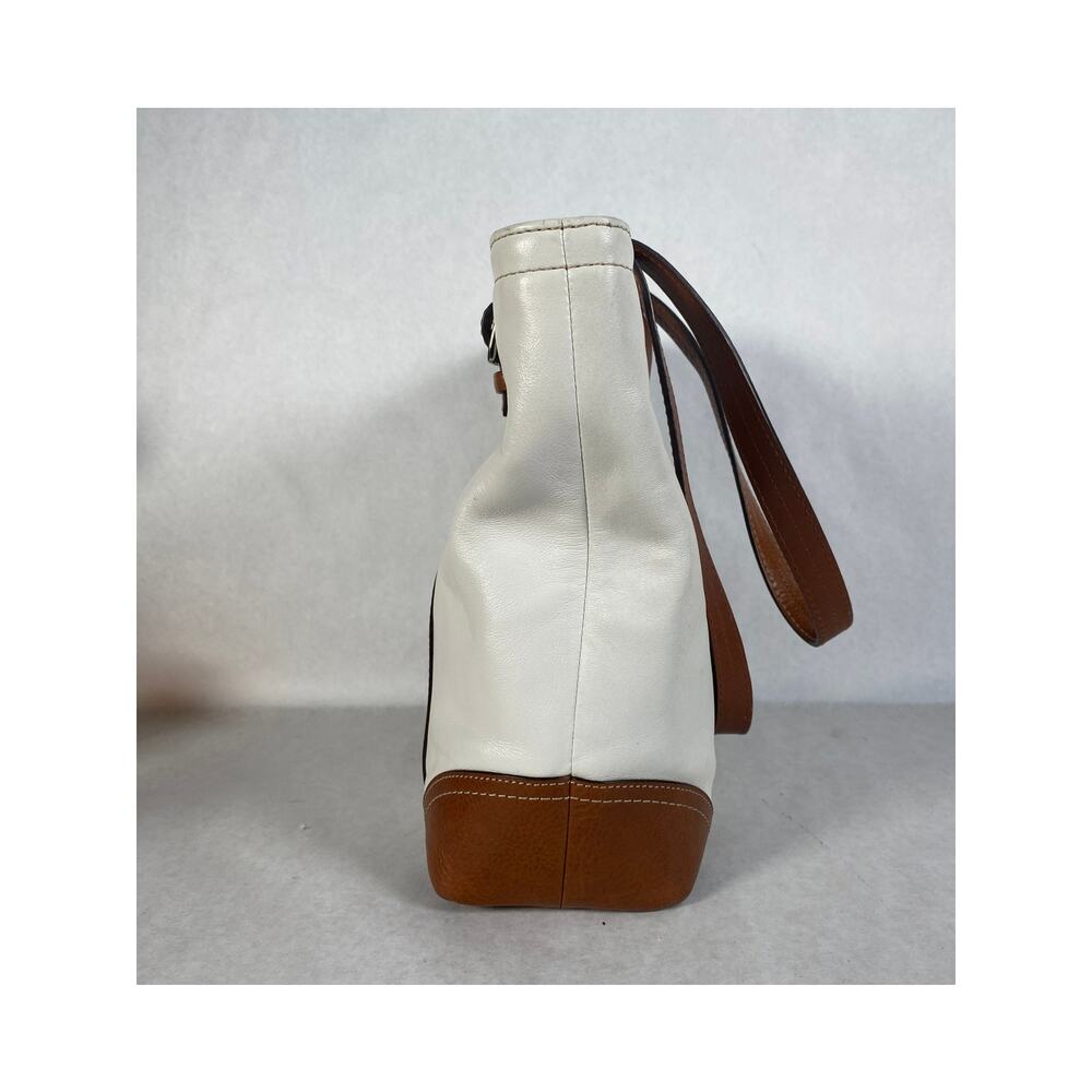 Coach Hampton Leather Bucket Tote Shoulder Bag F11201 Off White/Tan MSRP $398 - Picture 2 of 7